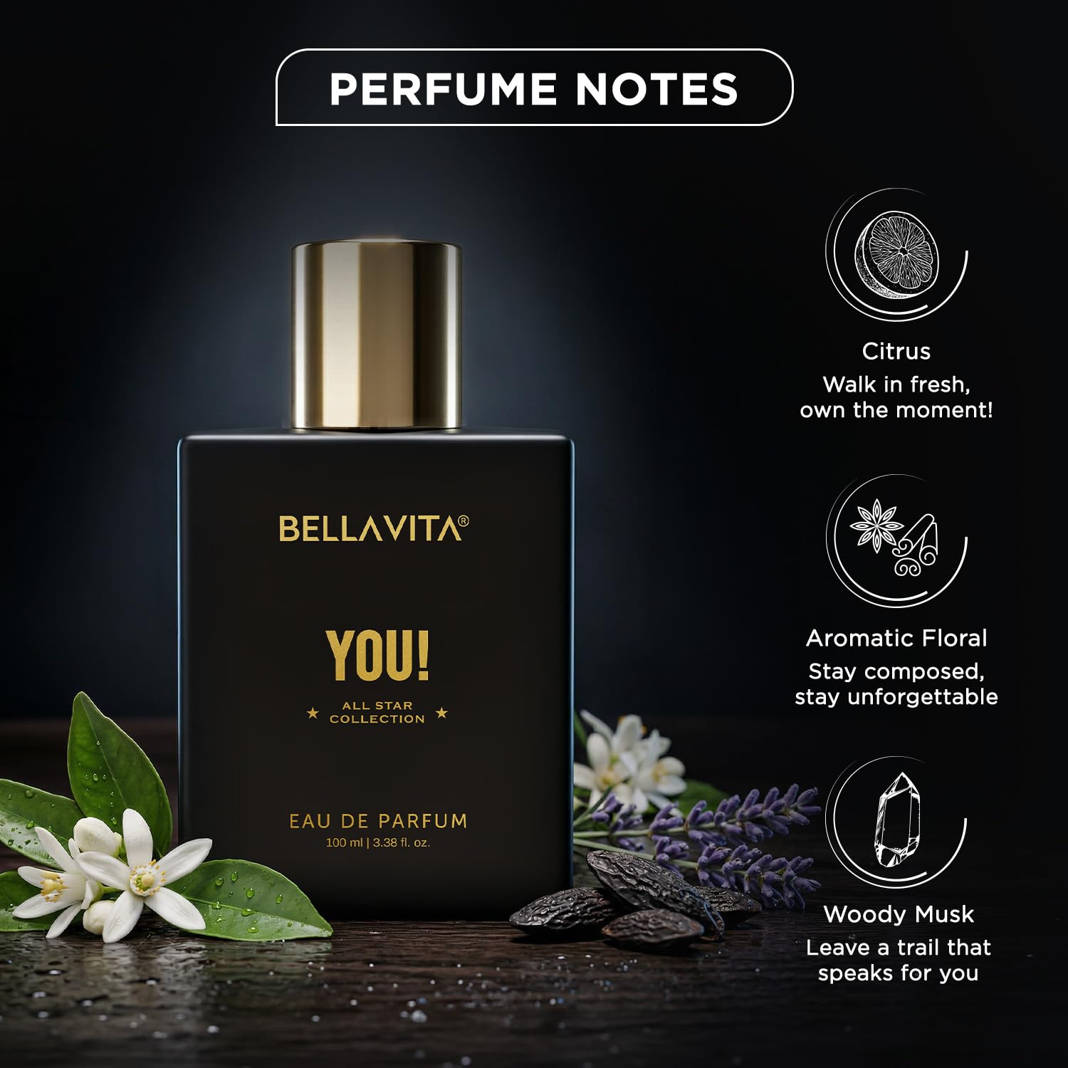 BELLAVITA You EDP | Perfume for Man | Long Lasting | 100ml | Lavender & Bergamot Scent | Premium Perfume for Men