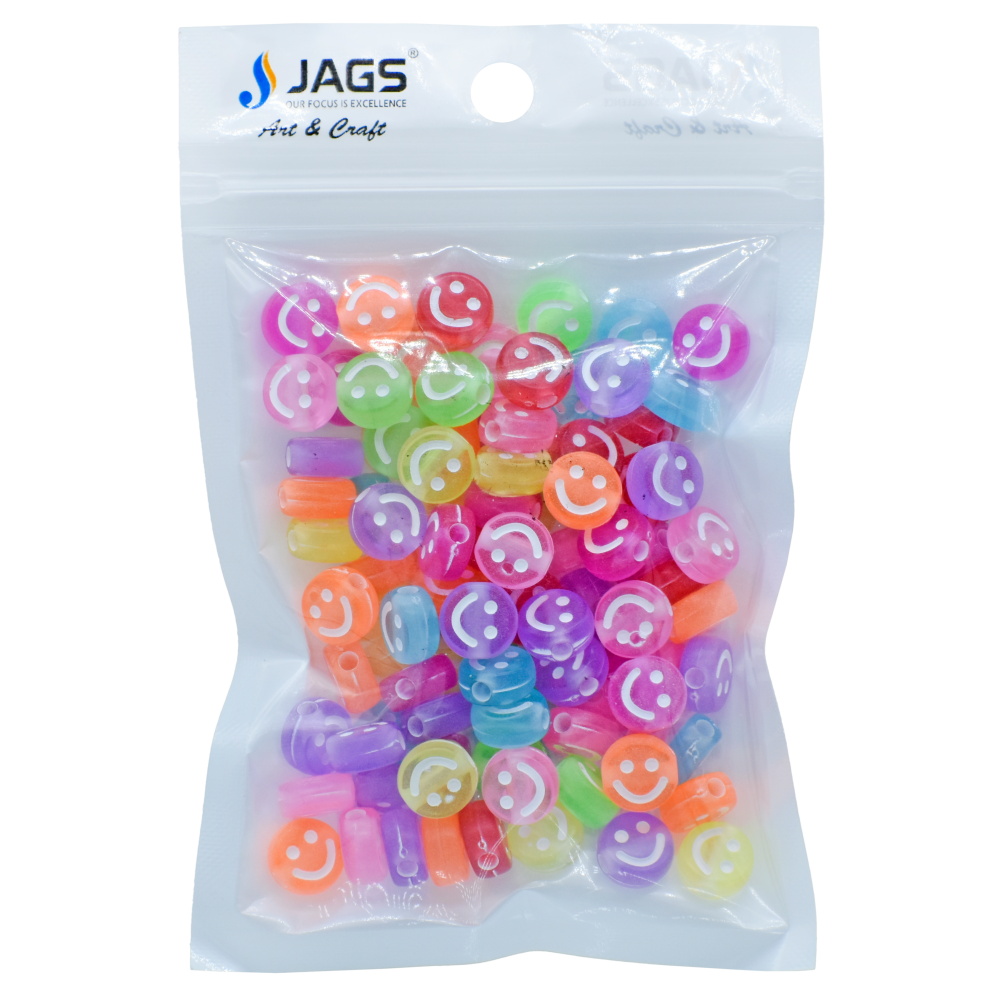 Jags Craft Beads Smiley Big 25gm 5X10MM JCB201