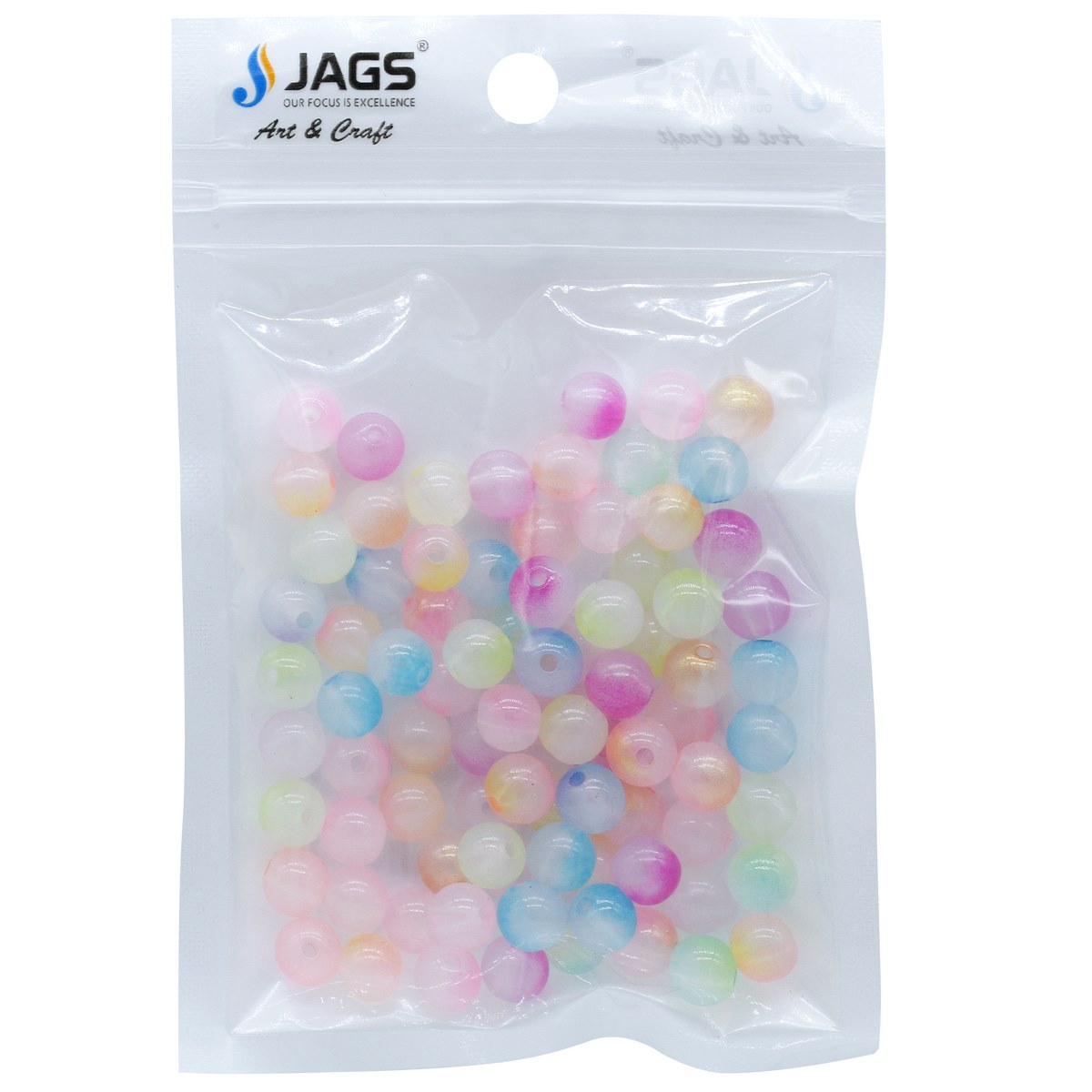 Jags Craft Beads Transparen Pastel Colours 8MM 20Gsm JCBP07