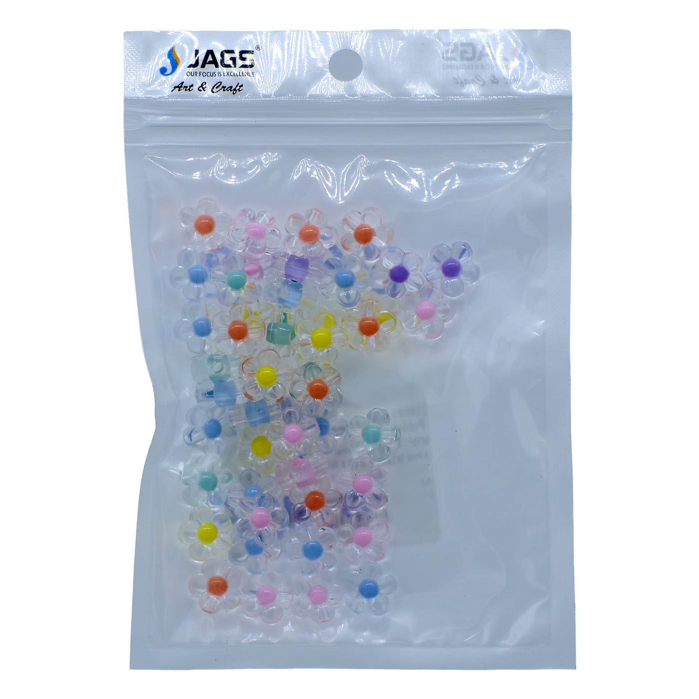 Jags Beads Two Ton Transparent Small Flower 25GMS JCCP28