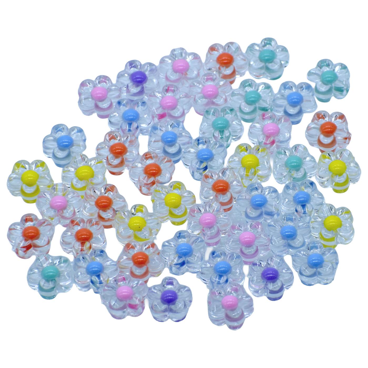Jags Beads Two Ton Transparent Small Flower 25GMS JCCP28