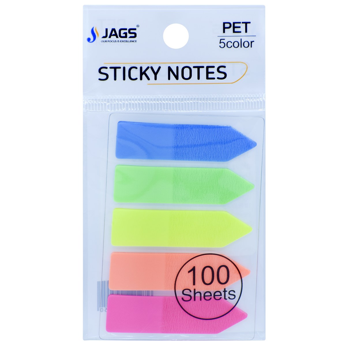 Jags Sticky Note Arow Neon 5 Colour 100 Sheets JSNA01