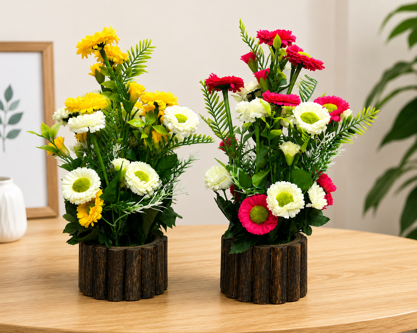 Artificial Mixed Flower Bouquet with Decorative Pot