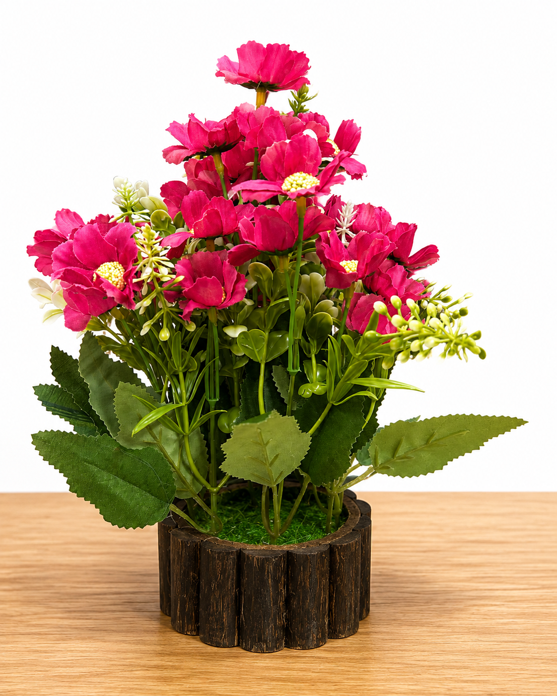 Artificial Pink & Orange Flower Plant with Decorative Pot