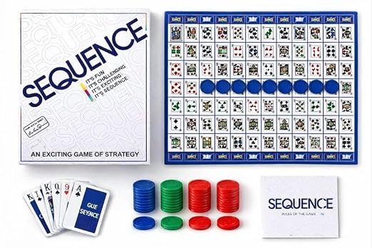  Sequence, Strategy Game, Card Game, Board Game for Kids, Adults, Families, Educational, 2 to 12 Players Educational and Party Game for Kids Ages 7 Plus (Small)
