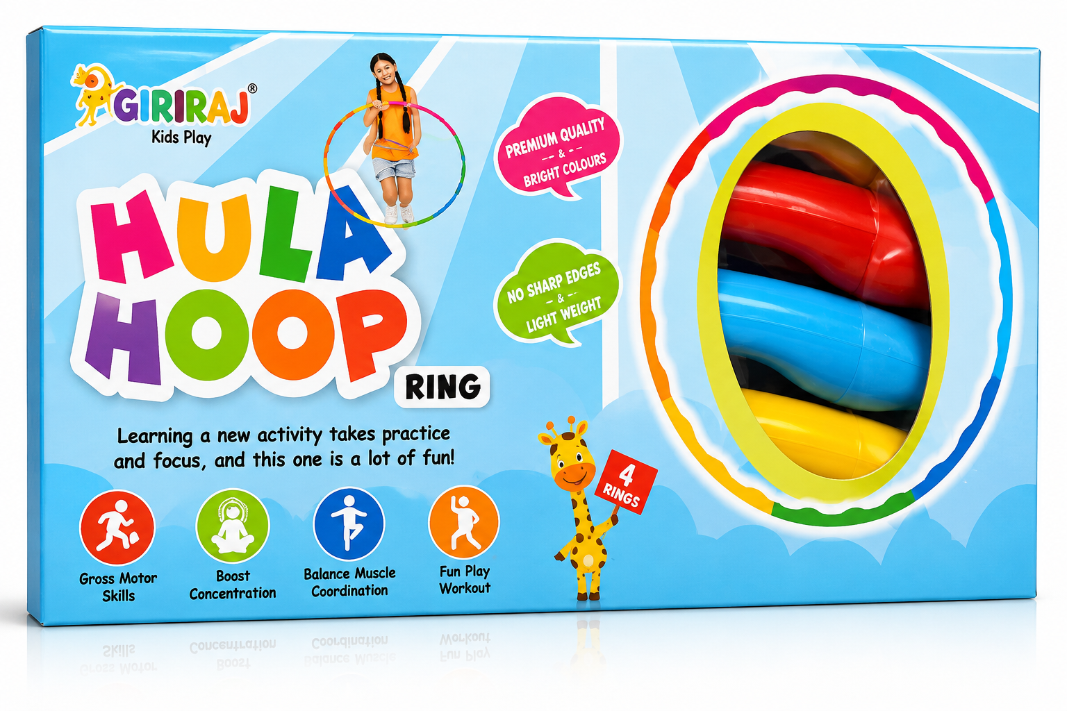 Giriraj Kids Play Hula Hoop Ring Set – 4 Rings