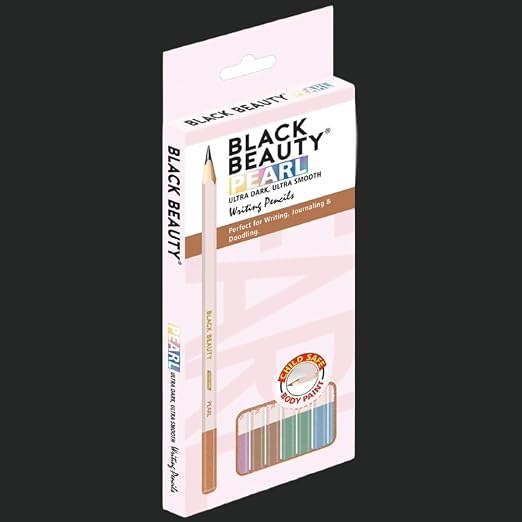 Black Beauty Bling Series Writing Pencil | Smooth Handwriting | Dark Writing, Strong Lead (Pearl-Dipped)